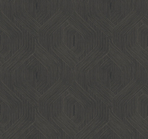 NT6192 Fine Line Geometric Black Wallpaper