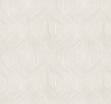 NT6193 Fine Line Geometric Taupe on White Wallpaper