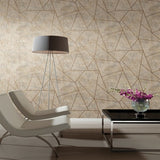 NW3504 Neutral Gold Geometric Quadrilateral Wallpaper