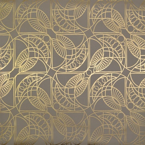 NW3526 Cartouche Metallic Abstract Wallpaper 