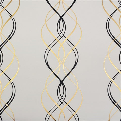 NW3548 Aurora Gray Black Gold Wallpaper