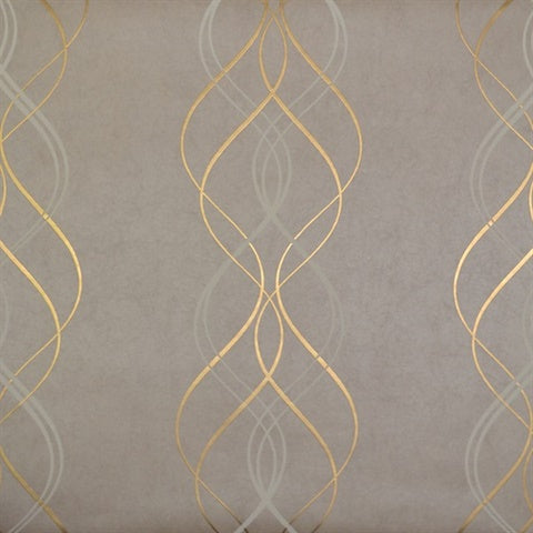 NW3552 Aurora Brown Gold Wallpaper 