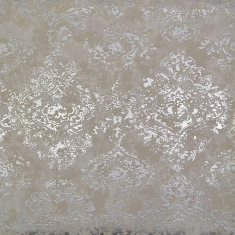 NW3568 Stargazer Damask Gray Wallpaper