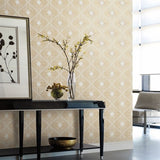 NW3592 Harlowe White and Gold Wallpaper