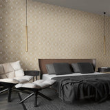 NW3592 Harlowe White and Gold Wallpaper