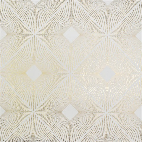 NW3592 Harlowe White and Gold Wallpaper