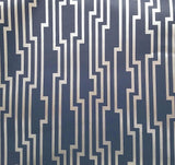 OL2789 Navy blue silver metallic velocity lines Contemporary Wallpaper roll