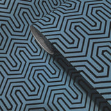 GM7502 Navy blue teal felt flocking Geometric velvet Labyrinth flocked wallpaper
