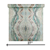 OG0559 Emerald teal green Kaleidoscope faux marble mineral stone Wallpaper