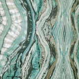 OG0559 Emerald teal green Kaleidoscope faux marble mineral stone Wallpaper