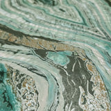 OG0559 Emerald teal green Kaleidoscope faux marble mineral stone Wallpaper