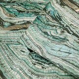 OG0559 Emerald teal green Kaleidoscope faux marble mineral stone Wallpaper