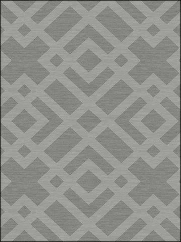 OY31703 Metallic Geo Trellis Grasscloth Look Textured Wallpaper