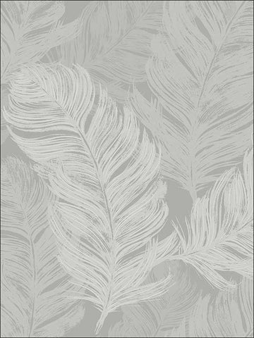 OY31808 Metallic Feathers Textured Wallpaper