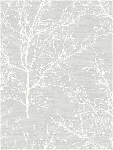 OY34001 Metallic Trees Branches Linen Look Textured Wallpaper