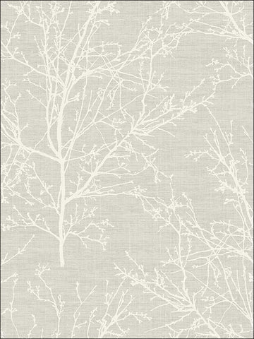 OY34002 Metallic Trees Branches Linen Look Textured Wallpaper