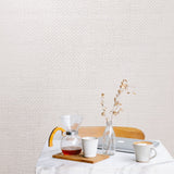 121032 Off white cream faux basket cross weave paper imitation textured plain wallpaper