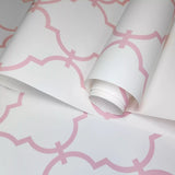 YS9101, 8080 Off white pink trellis geometric pattern geo contemporary Wallpaper 3D