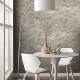 PA130904LW Field Stone Tan Grey Wallpaper 