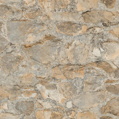 PA130904LW Field Stone Tan Grey Wallpaper 