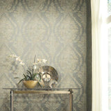 PM9309 Charleston Damask Silver Wallpaper