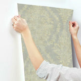 PM9309 Charleston Damask Silver Wallpaper