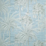 PS40002 Baby blue beige tropical palm tree thread string lines texture Coastal wallpaper