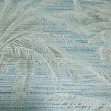 PS40002 Baby blue beige tropical palm tree thread string lines texture Coastal wallpaper