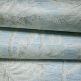 PS40002 Baby blue beige tropical palm tree thread string lines texture Coastal wallpaper