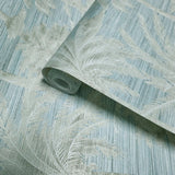 PS40002 Baby blue beige tropical palm tree thread string lines texture Coastal wallpaper