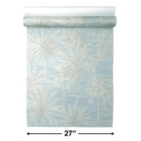 PS40002 Baby blue beige tropical palm tree thread string lines texture Coastal wallpaper