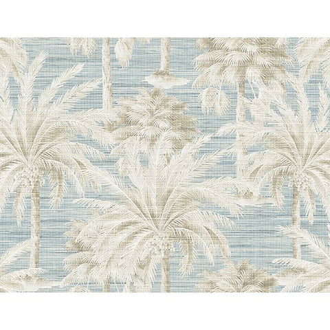 PS40002 Dream Of Palm Trees Blue Texture Wallpaper