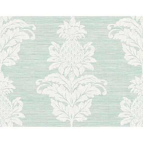 PS40704 Pineapple Grove Turquoise Damask Wallpaper