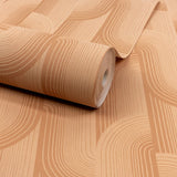 PW3112 Geometric All-over Orange Wallpaper