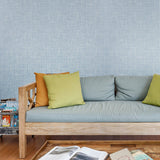 221243 Plain Modern light blue faux paper weave grasscloth woven textured wallpaper 3D