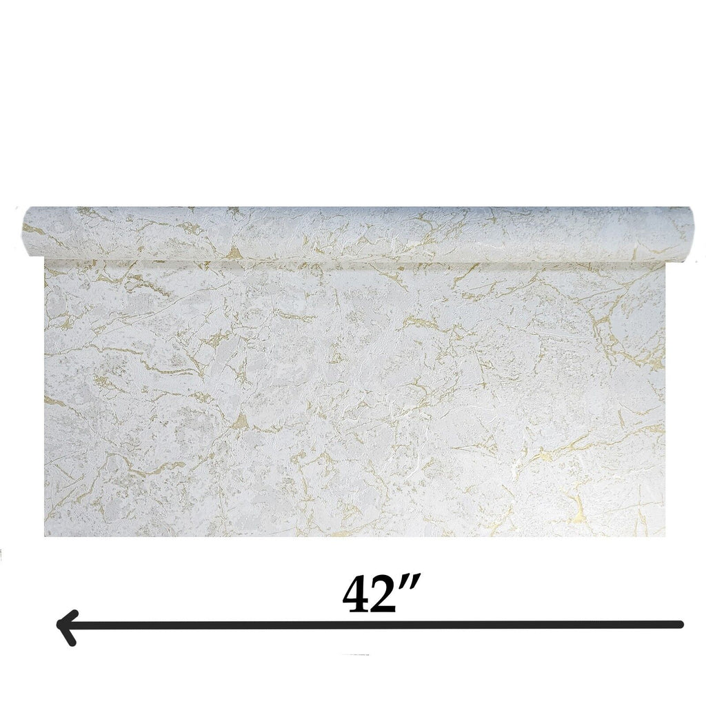 Z80014 Plain ivory off white gold metallic faux cracked concrete textu ...