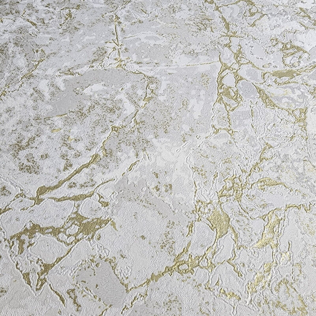 Z80014 Plain ivory off white gold metallic faux cracked concrete textu ...