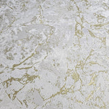 Z80014 Plain ivory off white gold metallic faux cracked concrete textured wallpaper 3D