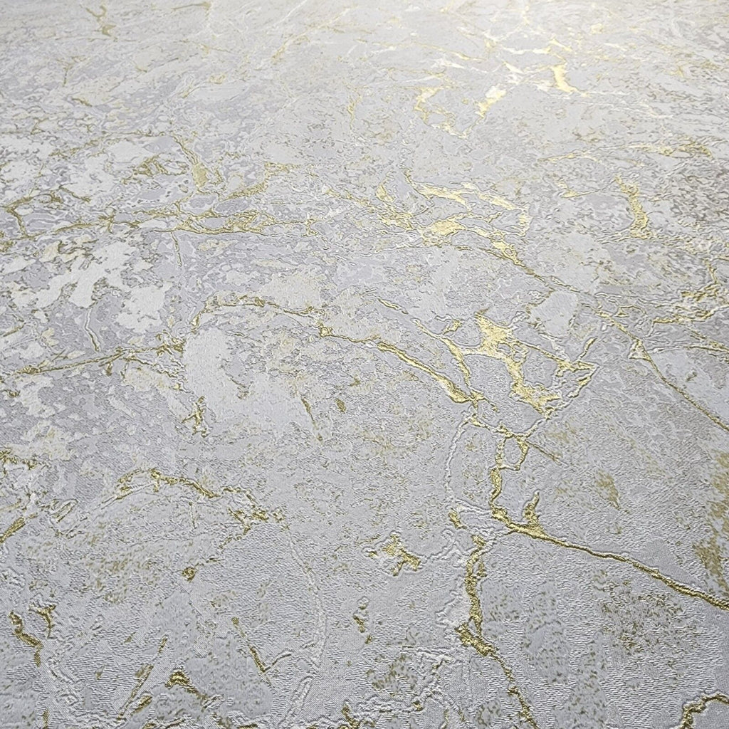 Z80014 Plain ivory off white gold metallic faux cracked concrete textu ...