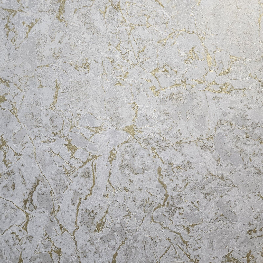 Z80014 Plain ivory off white gold metallic faux cracked concrete textu ...