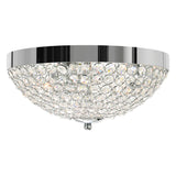 QS8357C12C Globe 3 Light Bowl Flush Mount With Chrome Finish