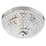 QS8357C12C Globe 3 Light Bowl Flush Mount With Chrome Finish