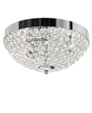 QS8357C12C Globe 3 Light Bowl Flush Mount With Chrome Finish