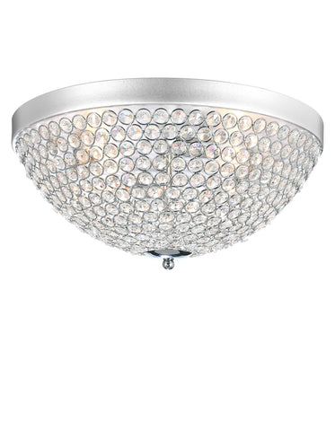 QS8357C16C Globe 4 Light Bowl Flush Mount With Chrome Finish