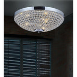 QS8357C20C Globe 6 Light Bowl Flush Mount With Chrome Finish