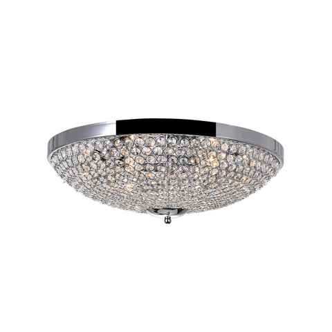 QS8357C20C Globe 6 Light Bowl Flush Mount With Chrome Finish