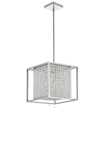 QS8381P12C-S Cube 3 Light Chandelier With Chrome Finish