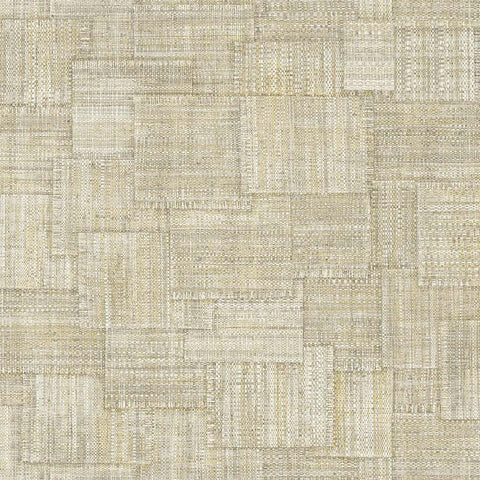 RA46704 Woven Blocks Cafe Latte Wallpaper
