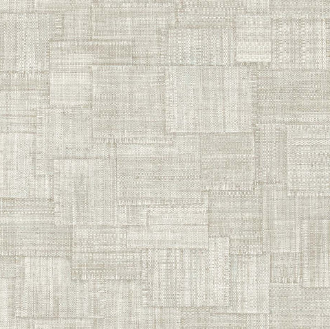 RA46708 Woven Blocks Smoke Wallpaper