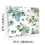 RF7401 Flower Studies Blue Wallpaper